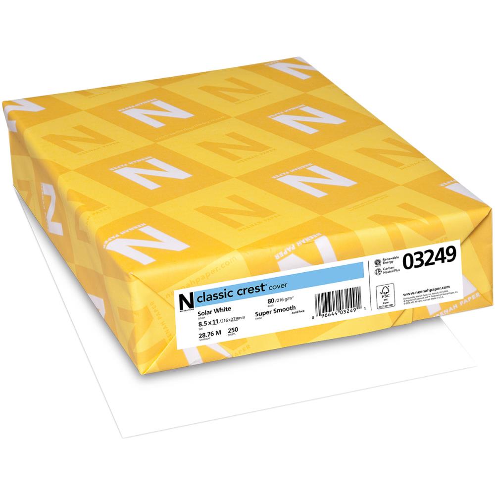 Neenah - 80lb Classic Crest Solar White Cardstock - 10pk