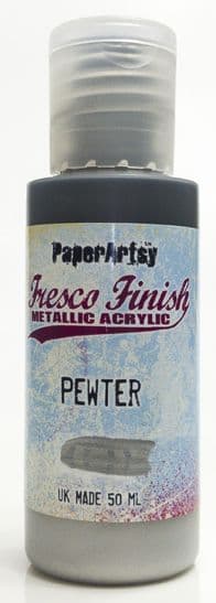 PaperArtsy - Fresco Finish Paint - Pewter (Metallic)