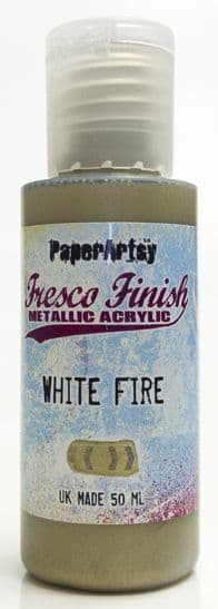 PaperArtsy - Fresco Finish Paint - White Fire (Metallic)