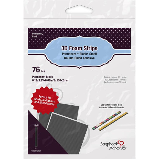 Scrapbook Adhesive - 3D Foam Strips - Black