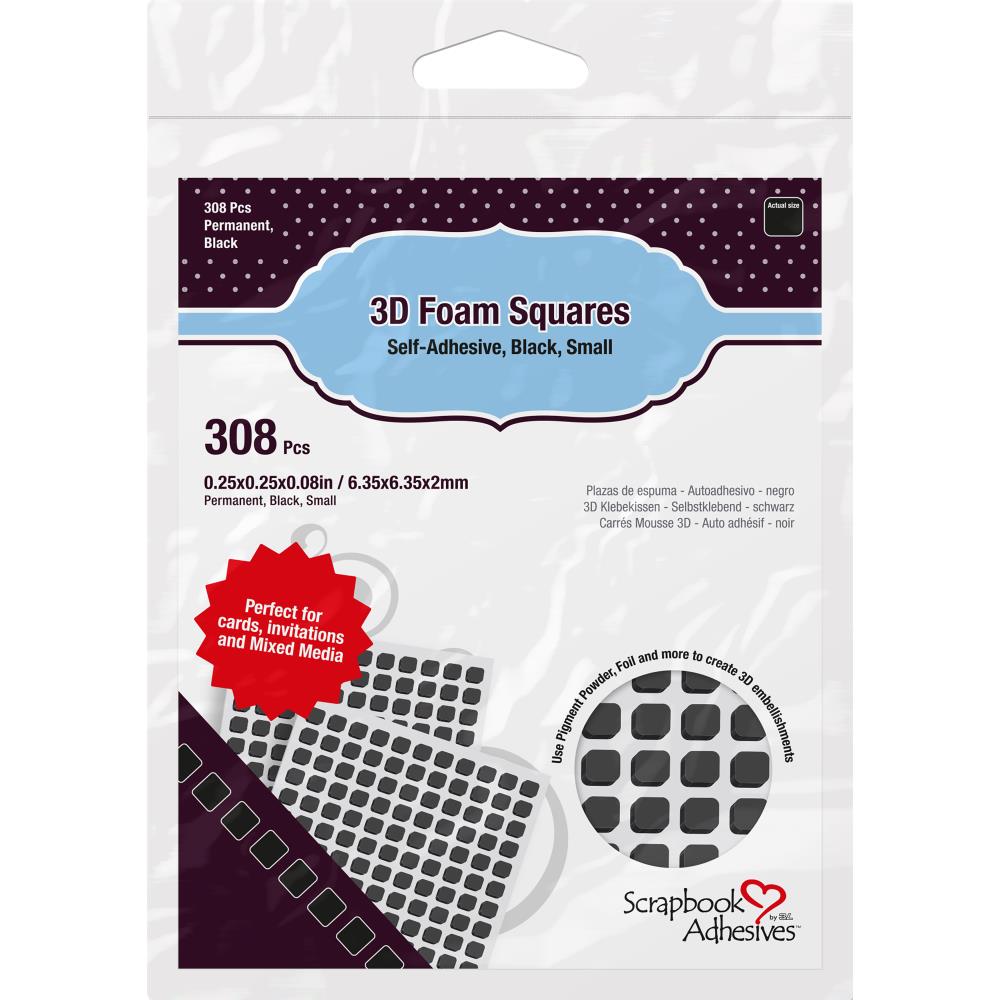 Scrapbook Adhesive - Small 3D Foam Squares - Black