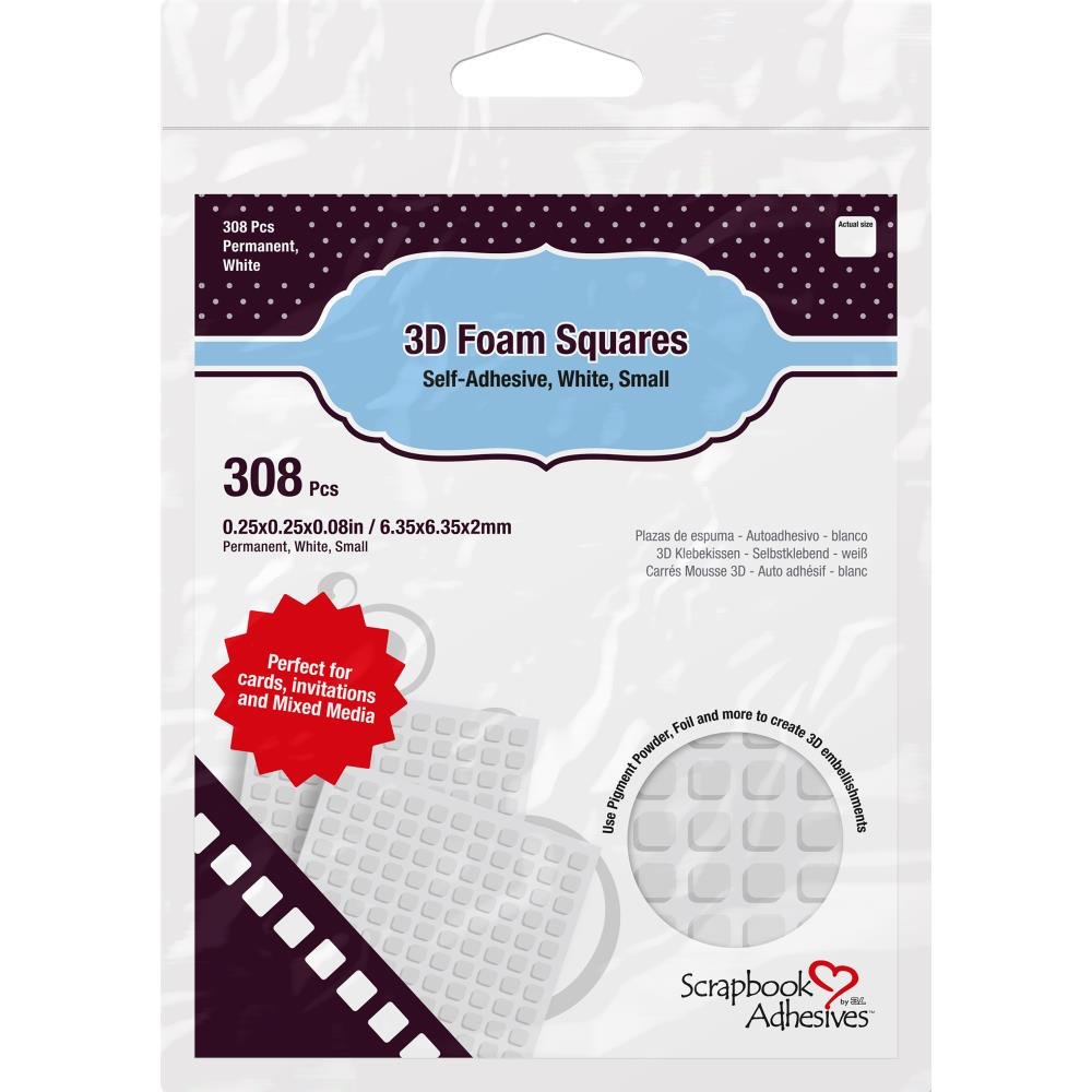 Scrapbook Adhesive - Small 3D Foam Squares - White