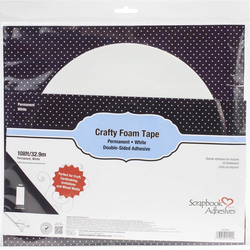 Scrapbook Adhesives - Thin Crafty Foam Tape Roll - White