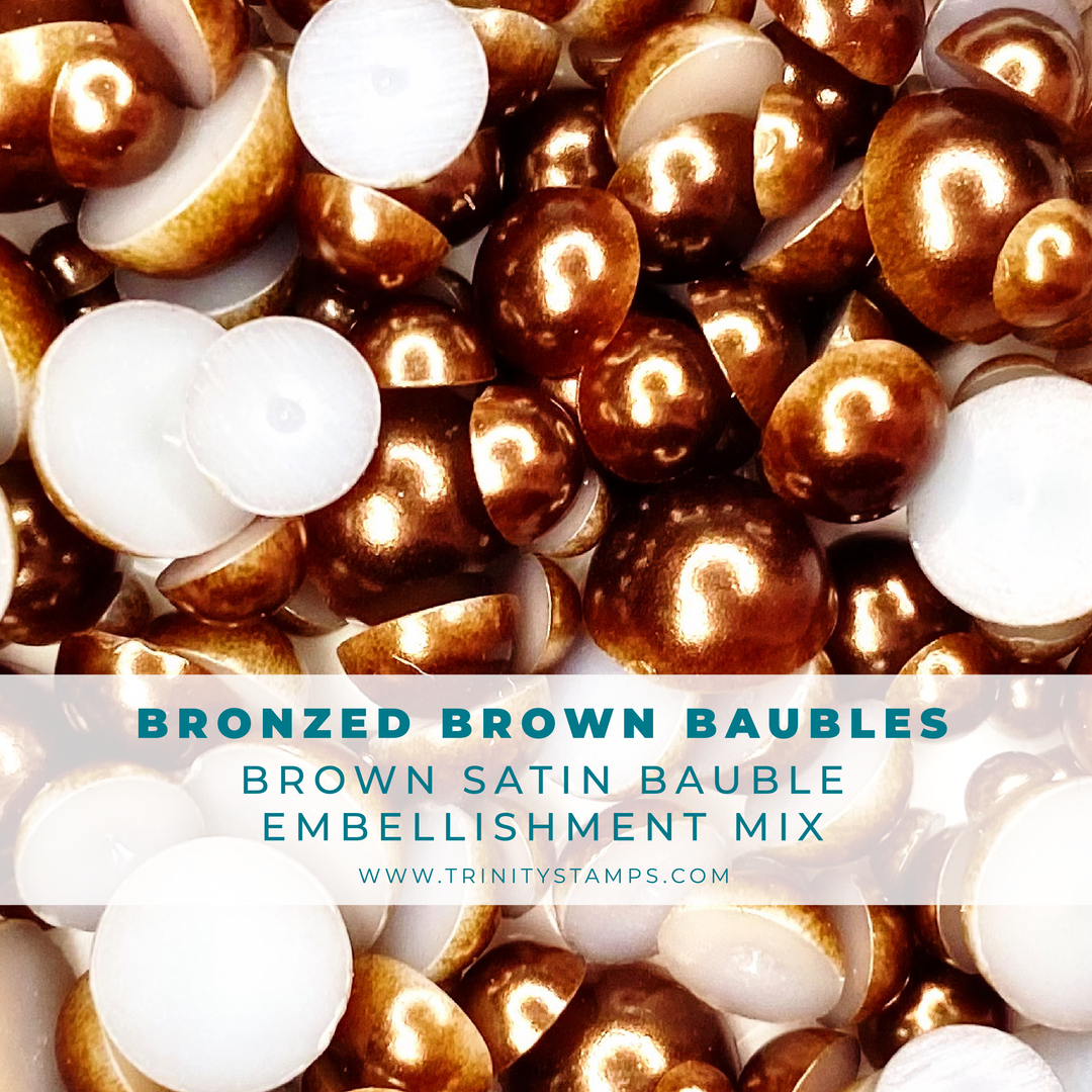 Trinity Stamps - Bronzed Brown Bauble Embellishment Mix