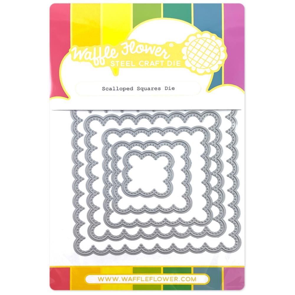 Waffle Flower - Scalloped Squares Die Set