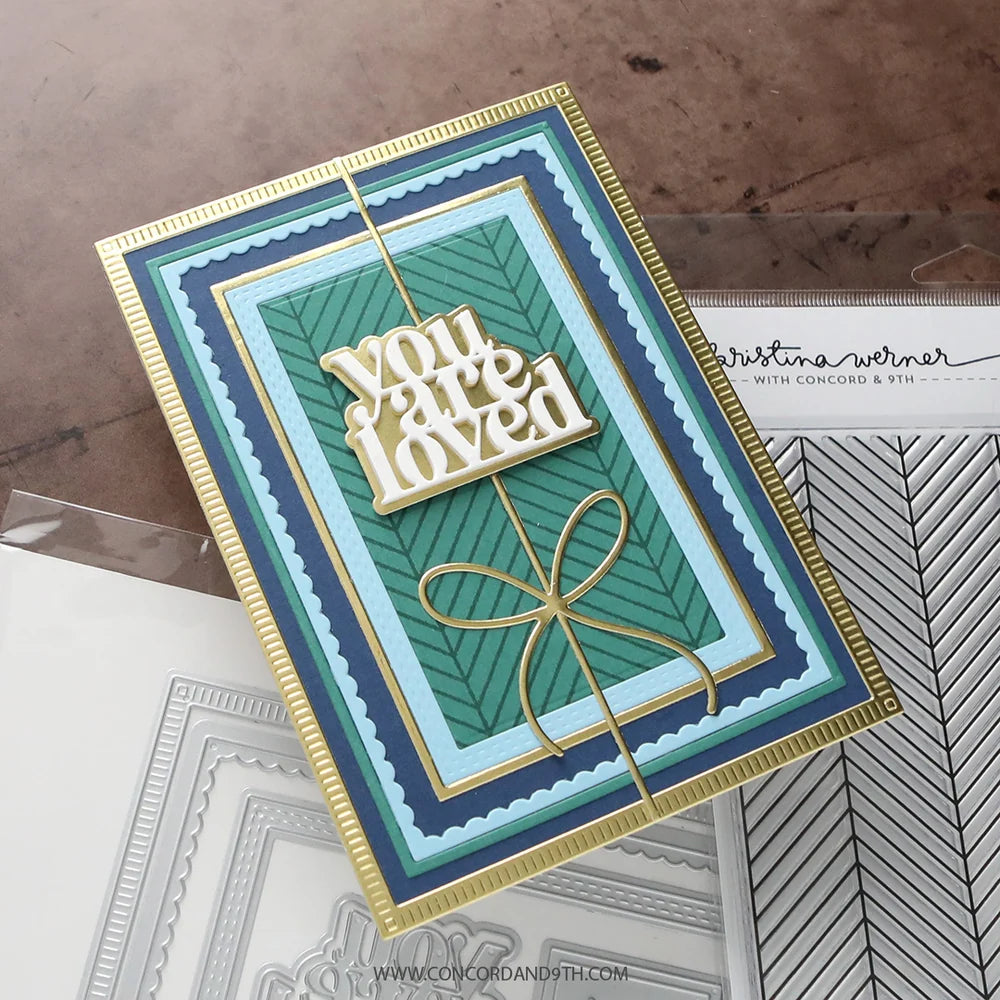 Concord & 9th - Easy Repeat Herringbone Background Stamp by Kristina Werner