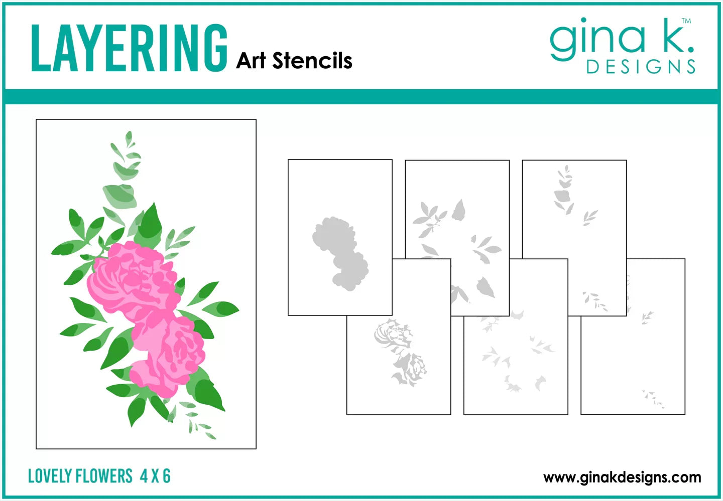 Gina K. - Lovely Flowers Stencil Set