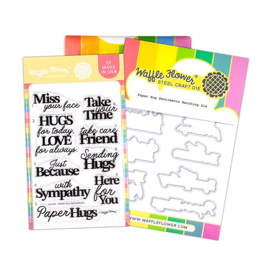 Waffle Flower - Paper Hugs Sentiments Stamp & Die Bundle