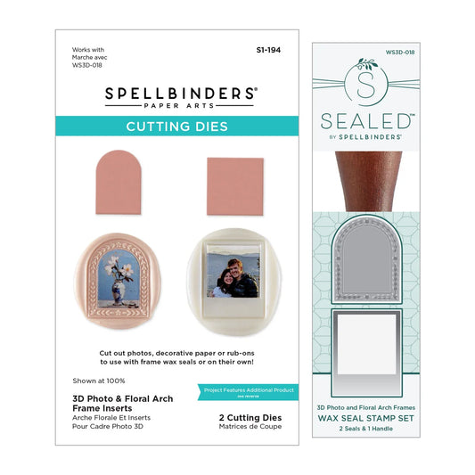 Spellbinders - 3D Photo & Floral Arch Frames Wax Seal Stamps and Die Bundle