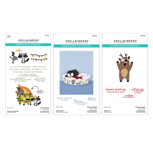 Spellbinders - Merry Mayhem Stamp & Die I Want It All Bundle