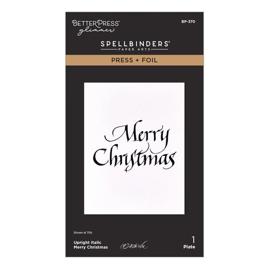 Spellbinders - Upright Italic Merry Christmas Press + Foil Plate