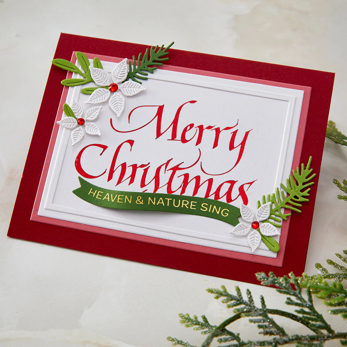 Spellbinders - Upright Italic Merry Christmas Press + Foil Plate