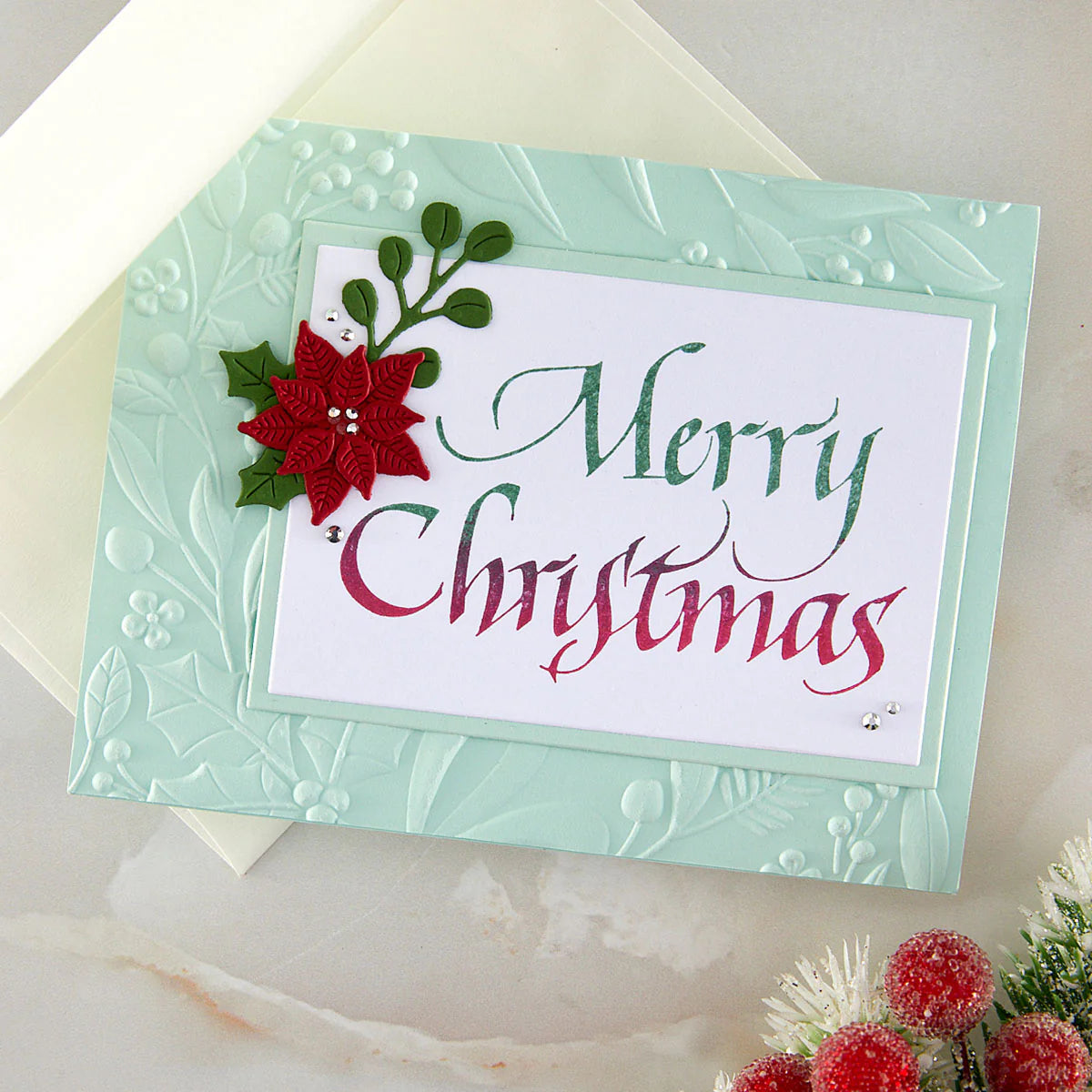 Spellbinders - Upright Italic Merry Christmas Press + Foil Plate