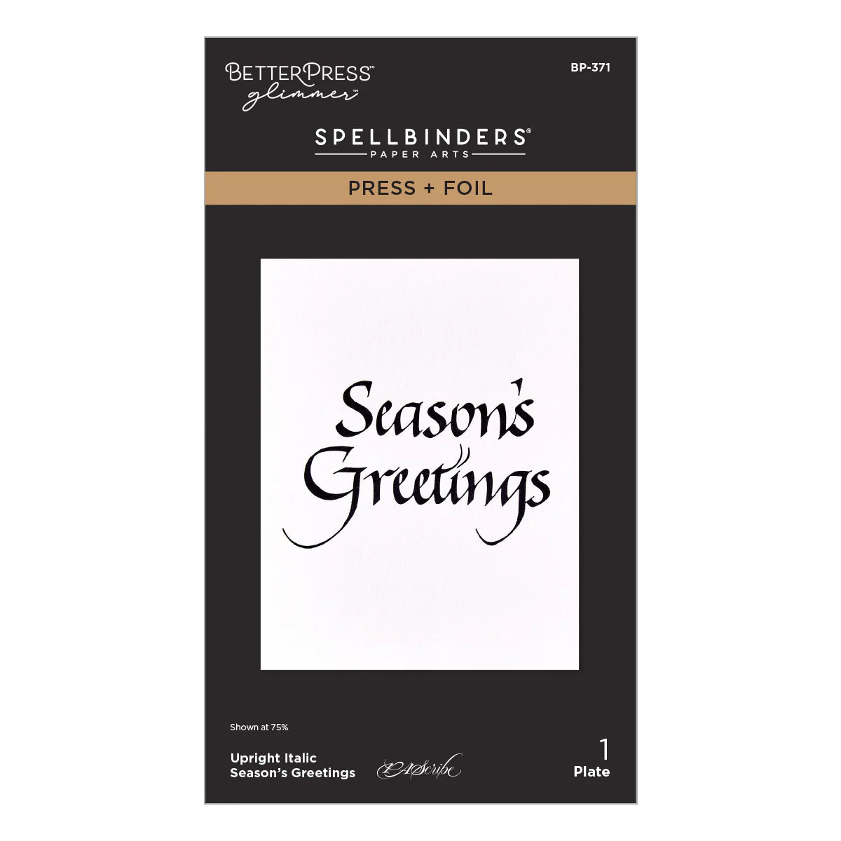 Spellbinders - Upright Italic Season's Greeting Press + Foil Plate