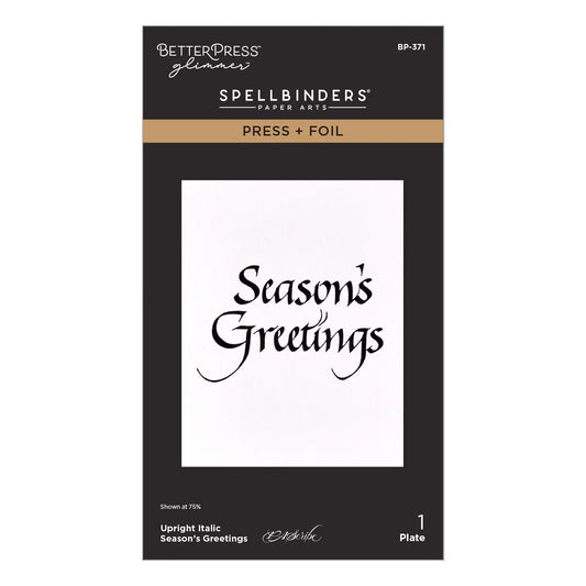 Spellbinders - Upright Italic Season's Greeting Press + Foil Plate