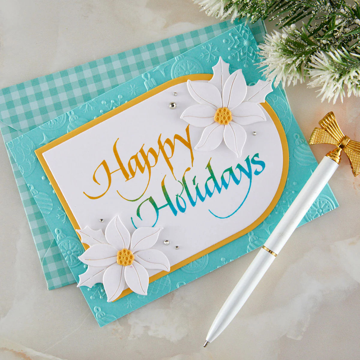 Spellbinders - Upright Italic Happy Holidays Press + Foil Plate