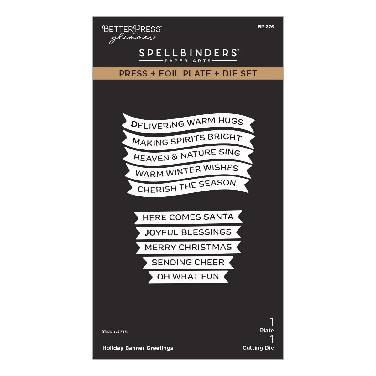 Spellbinders - Holiday Banner Greetings Press + Foil Plate & Die Set