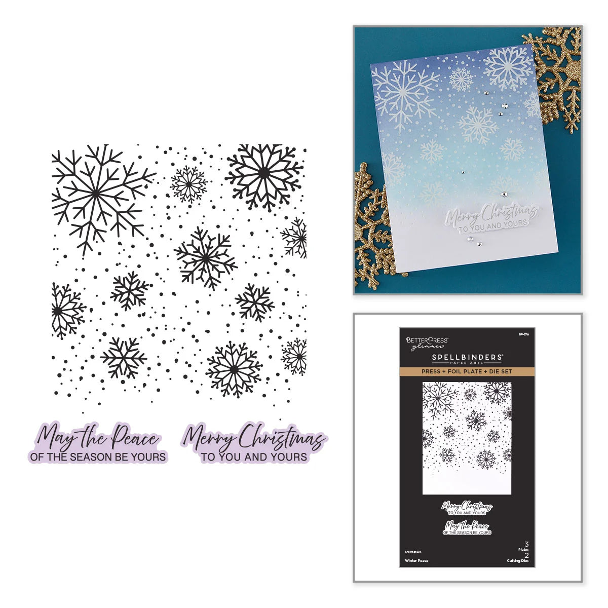 Spellbinders - Winter Peace Press + Foil Plate & Die Bundle