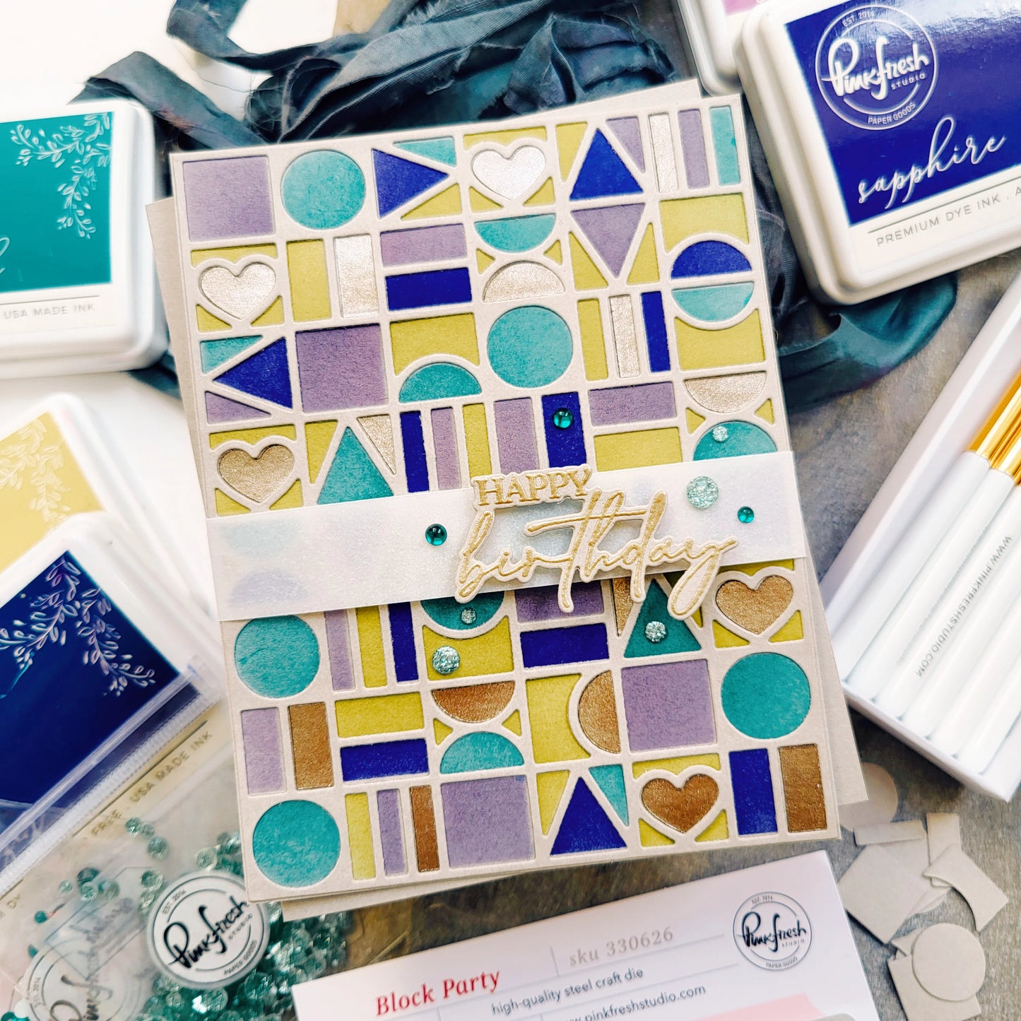 Pinkfresh - Block Party Stencil & Die Bundle