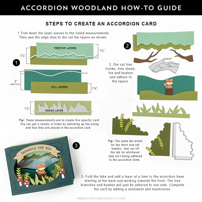Concord & 9th - Accordion Woodland Die Set