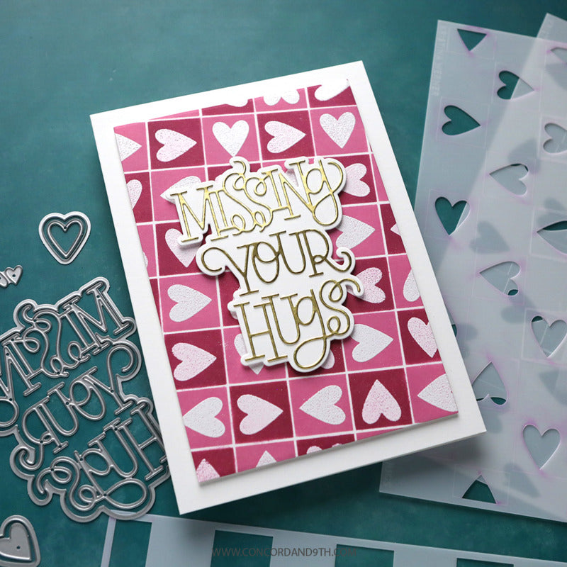 Concord & 9th - Missing Your Hugs Stamp & Die Bundle by Kristina Werner