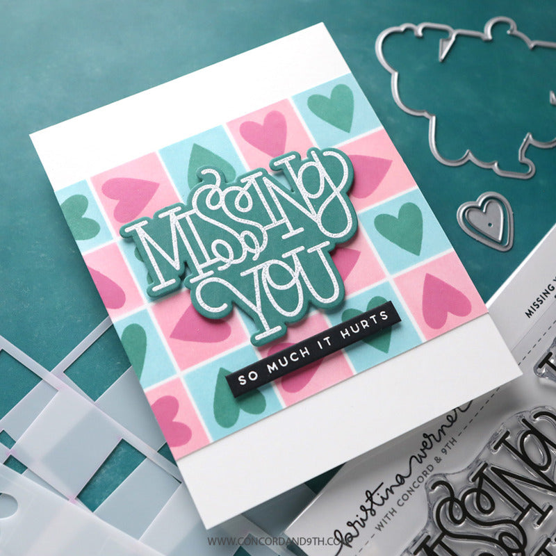 Concord & 9th - Missing Your Hugs Stamp & Die Bundle by Kristina Werner