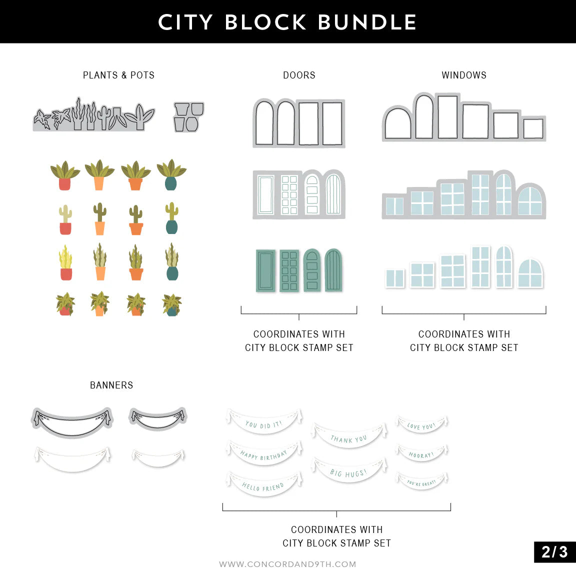Concord & 9th - City Block Stamp, Stencil & Die Bundle