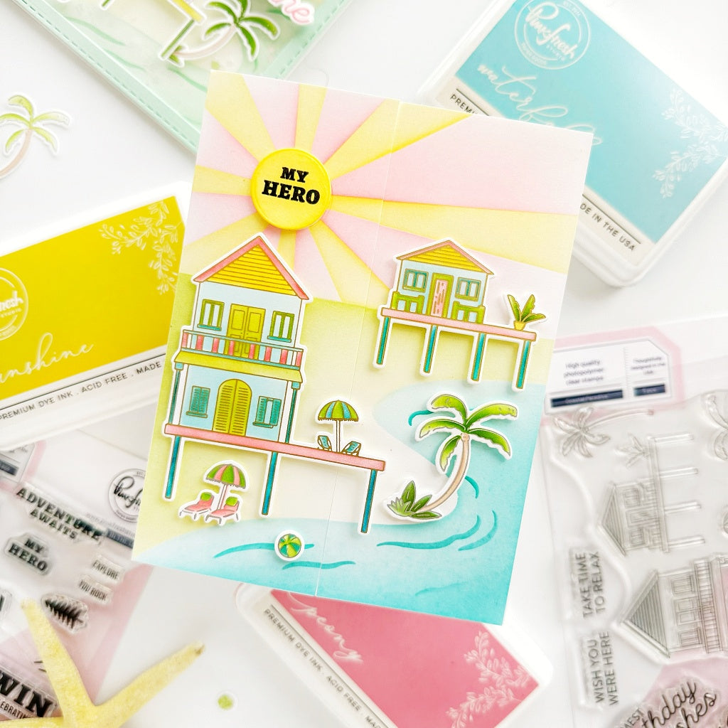 Pinkfresh - Coastal Paradise - Stamp, Die & Stencil Bundle