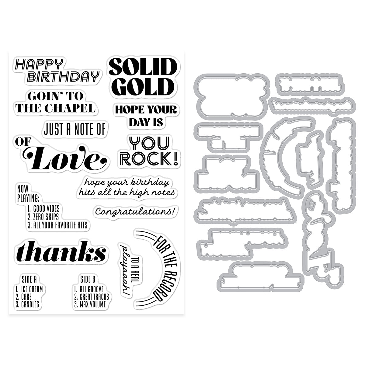 Hero Arts - Solid Gold Stamp & Cut Bundle