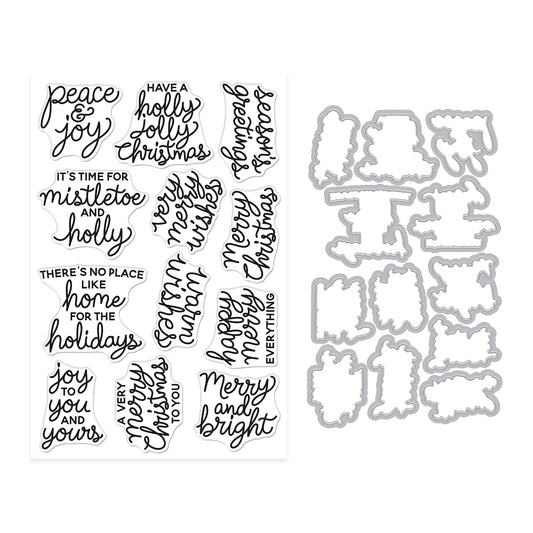 Hero Arts - Very Merry Wishes Stamp & Cut Bundle