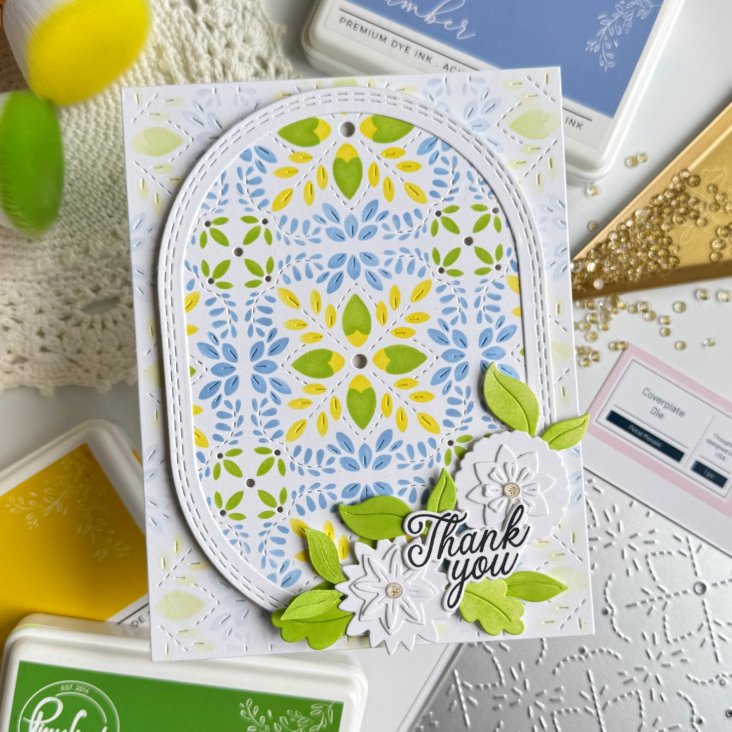 Pinkfresh - Petal Mosaic Coverplate & Stencil Bundle