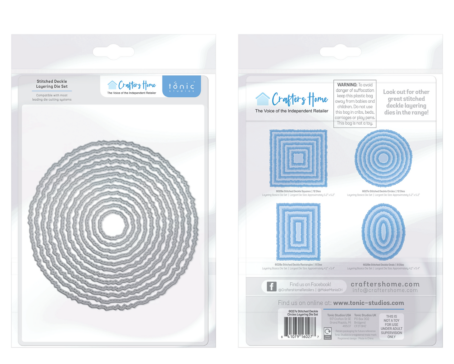 Tonic - Stitched Deckle Layering Die Set - Circles **Crafter's Home Exclusive**