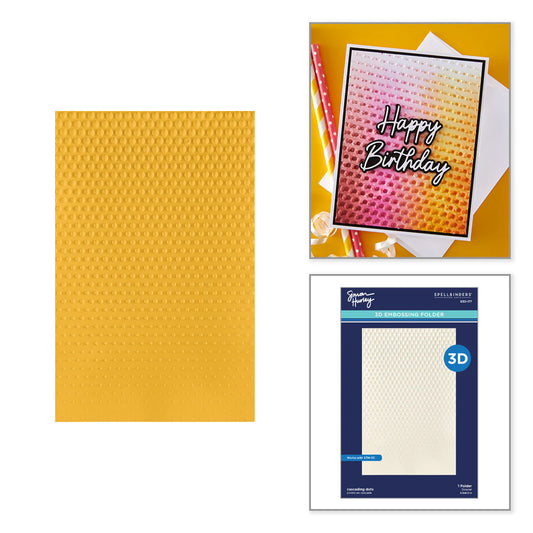 Spellbinders - Cascading Dots 3D Embossing Folder & Stencil Bundle by Simon Hurley