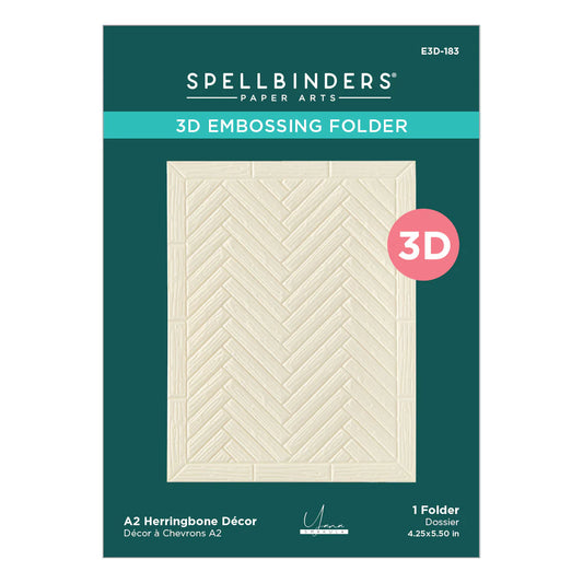 Spellbinders - 3D Embossing Folder - A2 Herringbone Decor