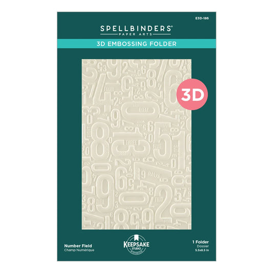 Spellbinders - Number Field 3D Embossing Folder by Esther Glas