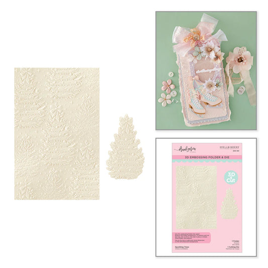 Spellbinders - Sparkling Tree 3D & Cut Embossing Folder by Frank Garcia