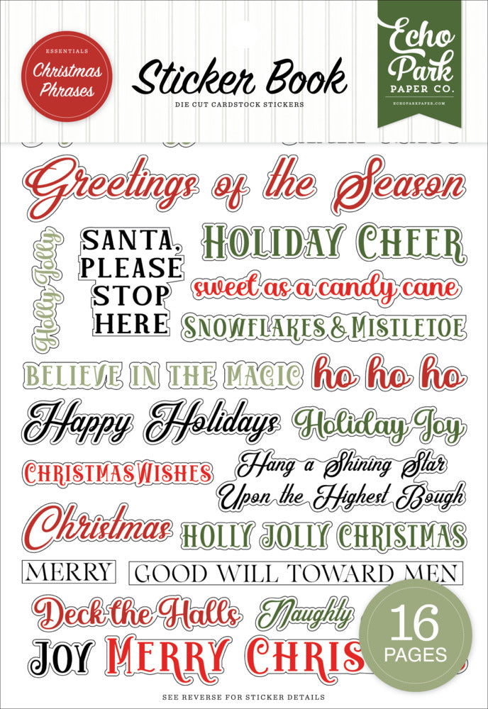 Echo Park - Sticker Book - Christmas Phrases