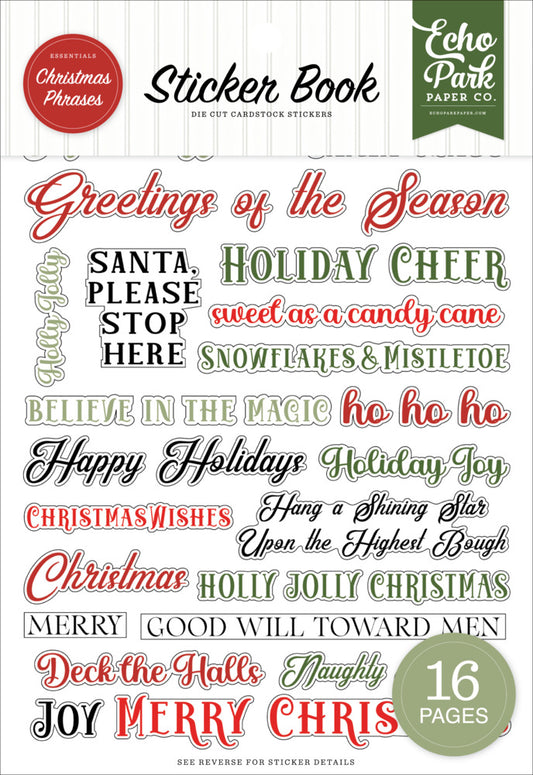 Echo Park - Sticker Book - Christmas Phrases