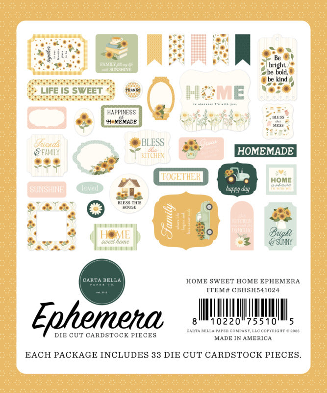 Carta Bella - Home Sweet Home - Ephemera