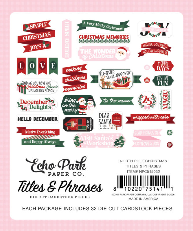 Echo Park - North Pole Christmas - Titles & Phrases