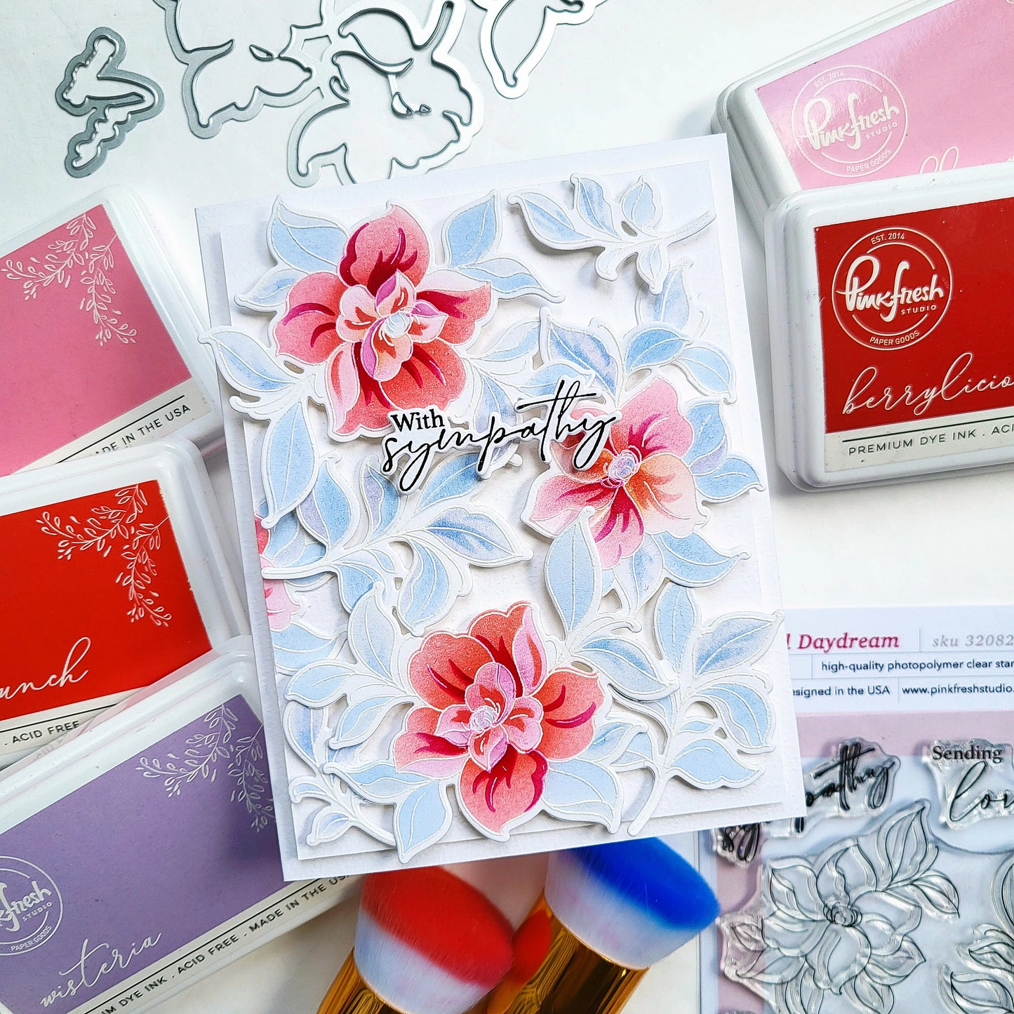 Pinkfresh - Floral Daydream Stamp, Die & Stencil Bundle