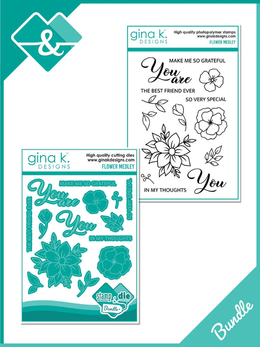 Gina K - Flower Medley Stamp & Die Bundle