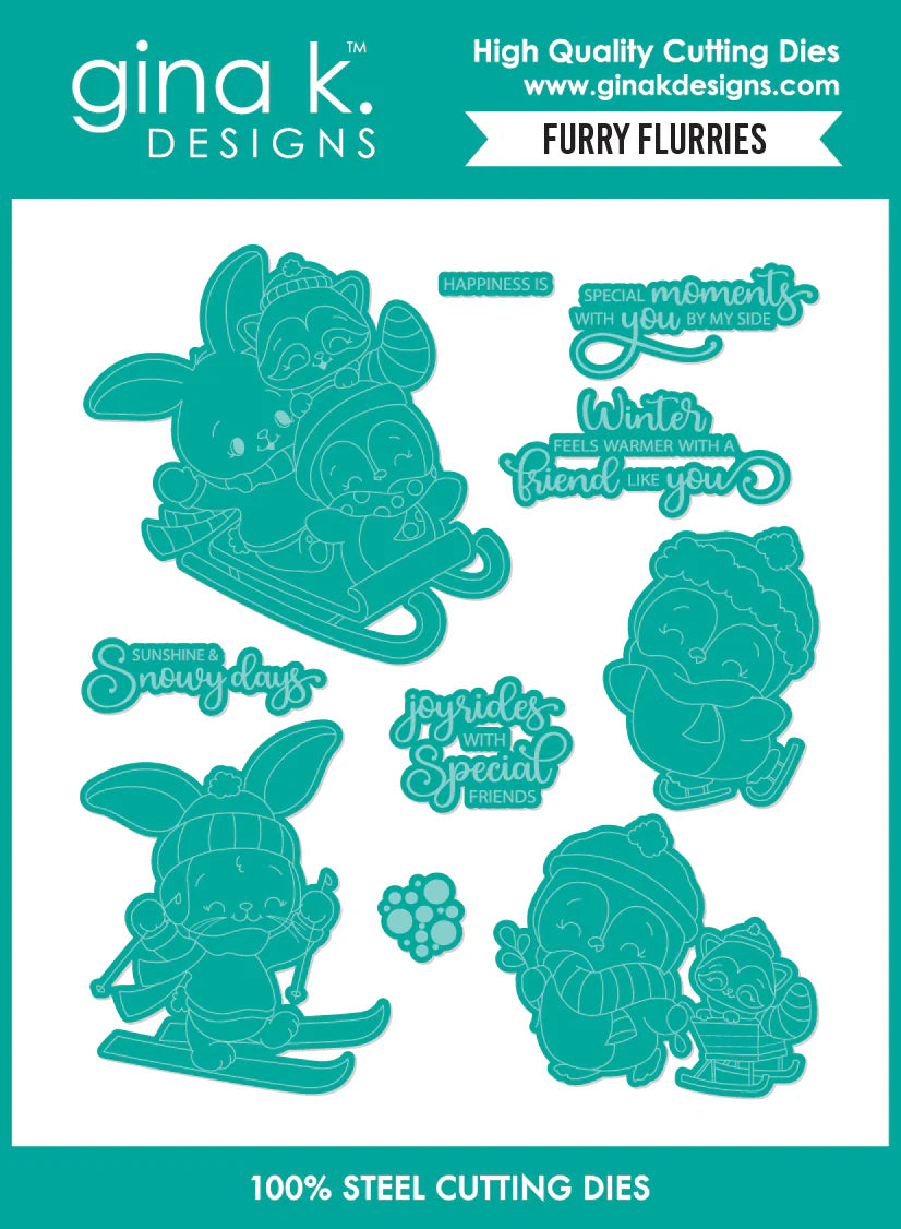 Gina K. - Furry Flurries Stamp & Die Bundle