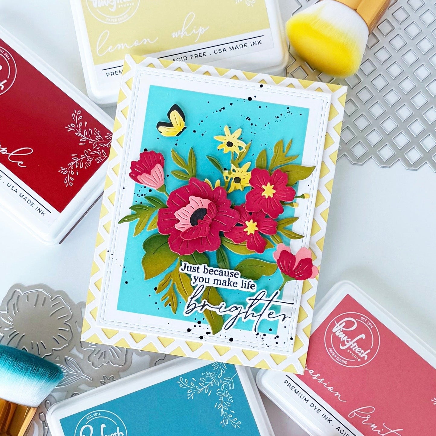 Pinkfresh - Golden Poppies Die & Stencil Bundle