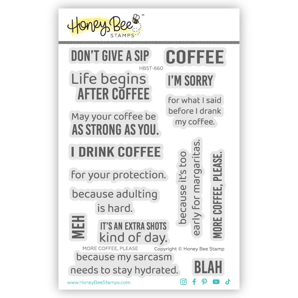 Honey Bee - More Coffee, Please Stamp Set