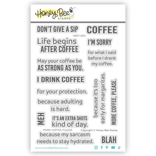 Honey Bee - More Coffee, Please Stamp Set