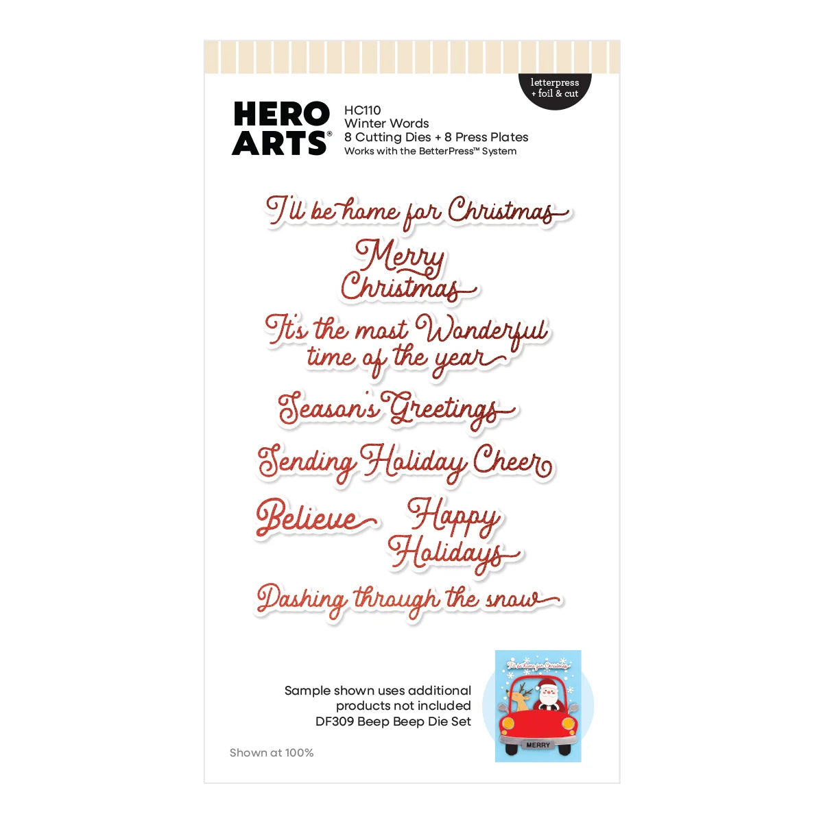 Hero Arts - Winter Words Letterpress + Foil & Cut