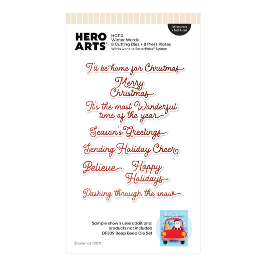 Hero Arts - Winter Words Letterpress + Foil & Cut