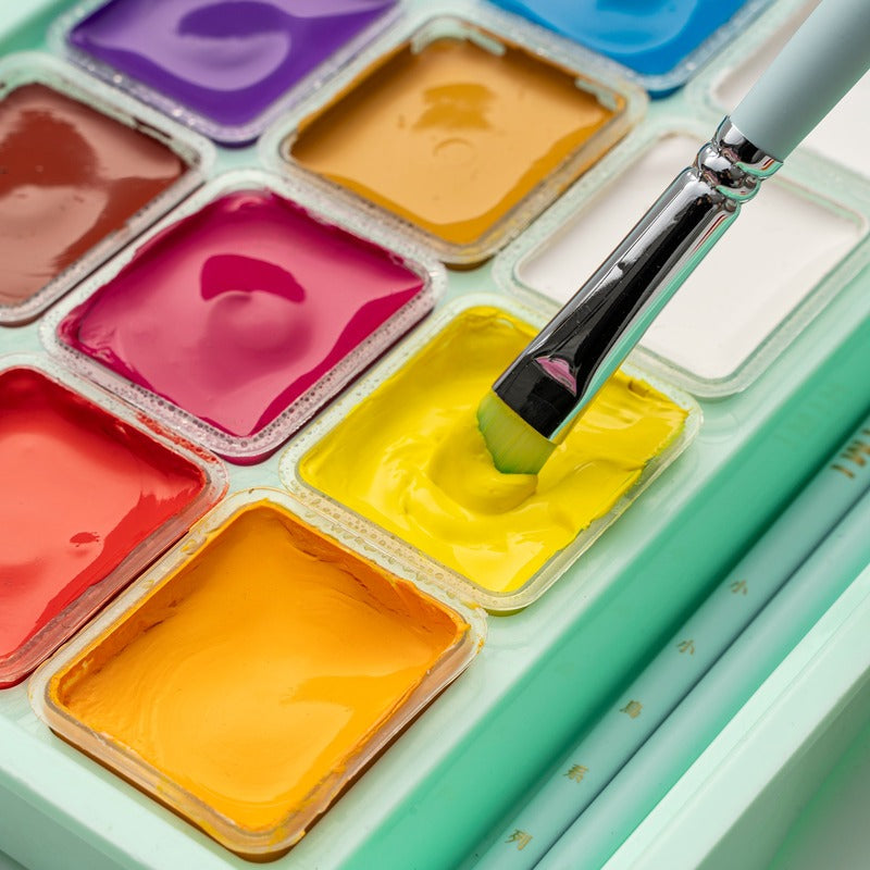 HIMI - Jelly Cup Gouache Paint Set - Green Case: 18 Cup
