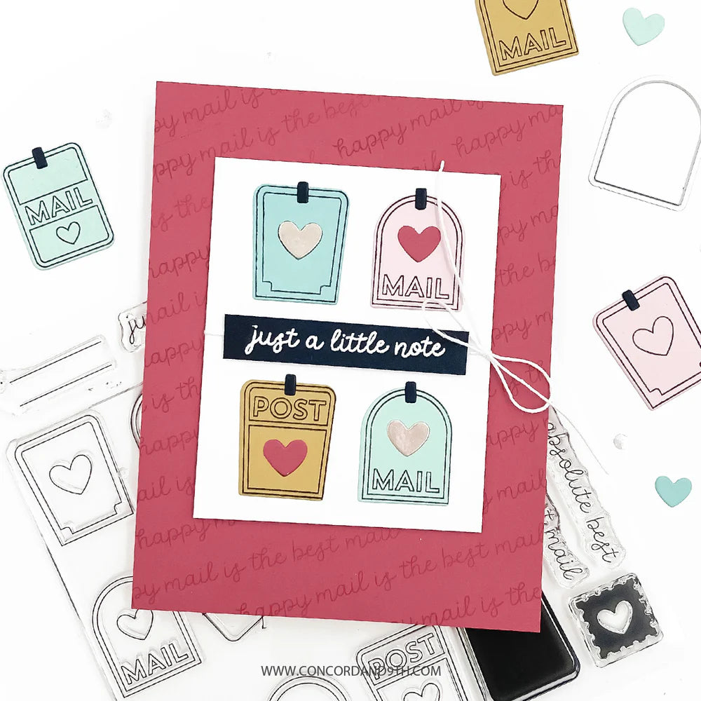 Concord & 9th - Happy Mail Stamp, Die & Embossing Folder Bundle
